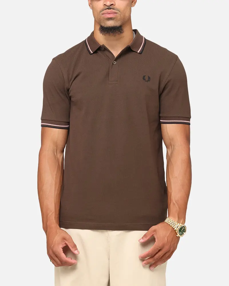 Fred Perry Twin Tipped Polo Shirt Brown 1