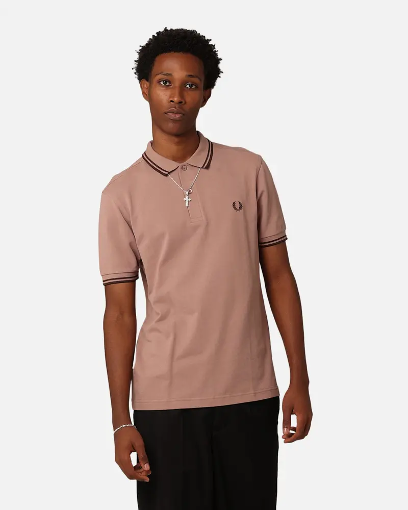Fred Perry Twin Tipped Polo Shirt Dark Pink 1