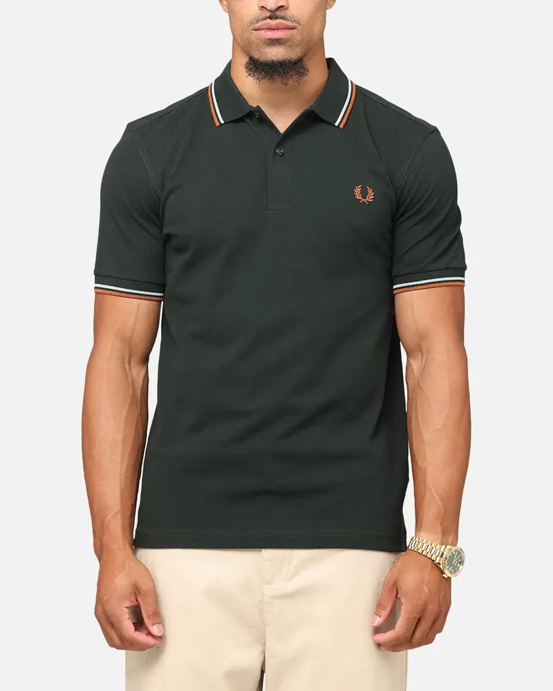 Fred Perry Twin Tipped Polo Shirt Green/Silver 1