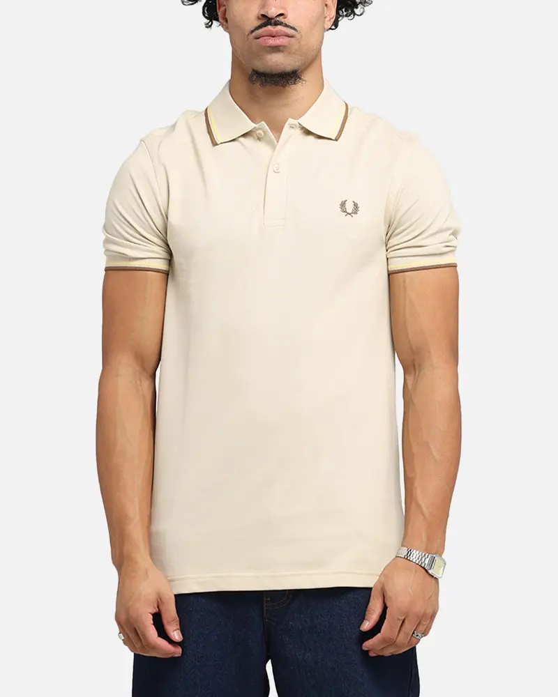 Fred Perry Twin Tipped Polo Shirt Oat 1