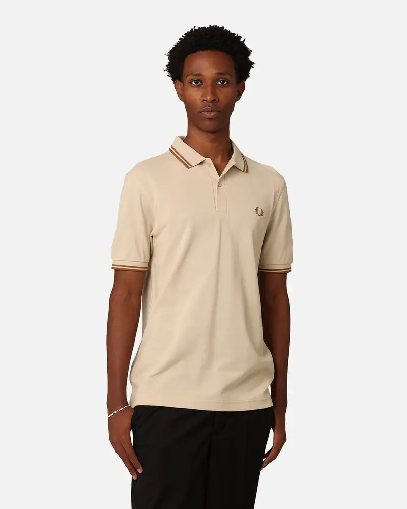 Fred Perry Twin Tipped Polo Shirt Oatmeal 1