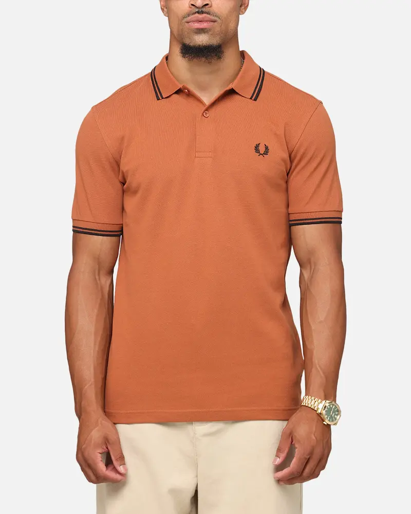 Fred Perry Twin Tipped Polo Shirt Orange/Black 1