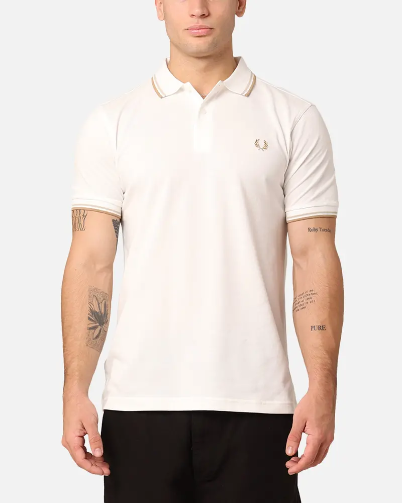 Fred Perry Twin Tipped Polo Shirt Snow White/Oat 1