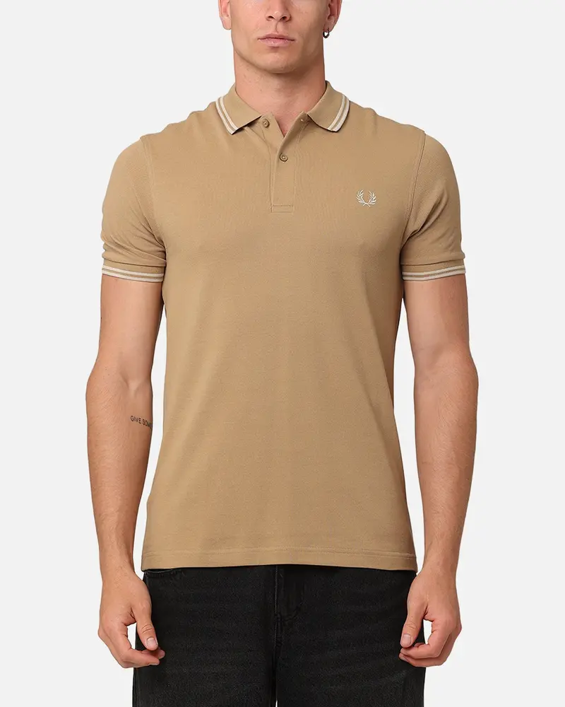 Fred Perry Twin Tipped Polo Shirt Warm Stone 1