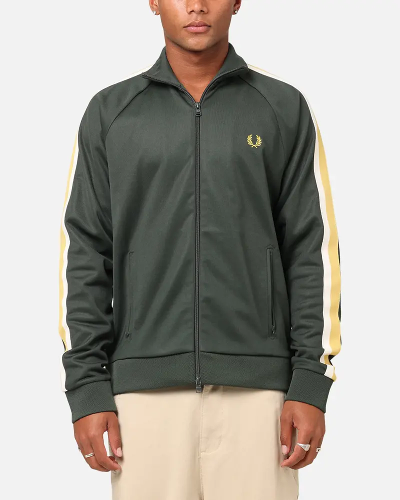 Fred Perry Two Colour Tape Track Jacket Green 1