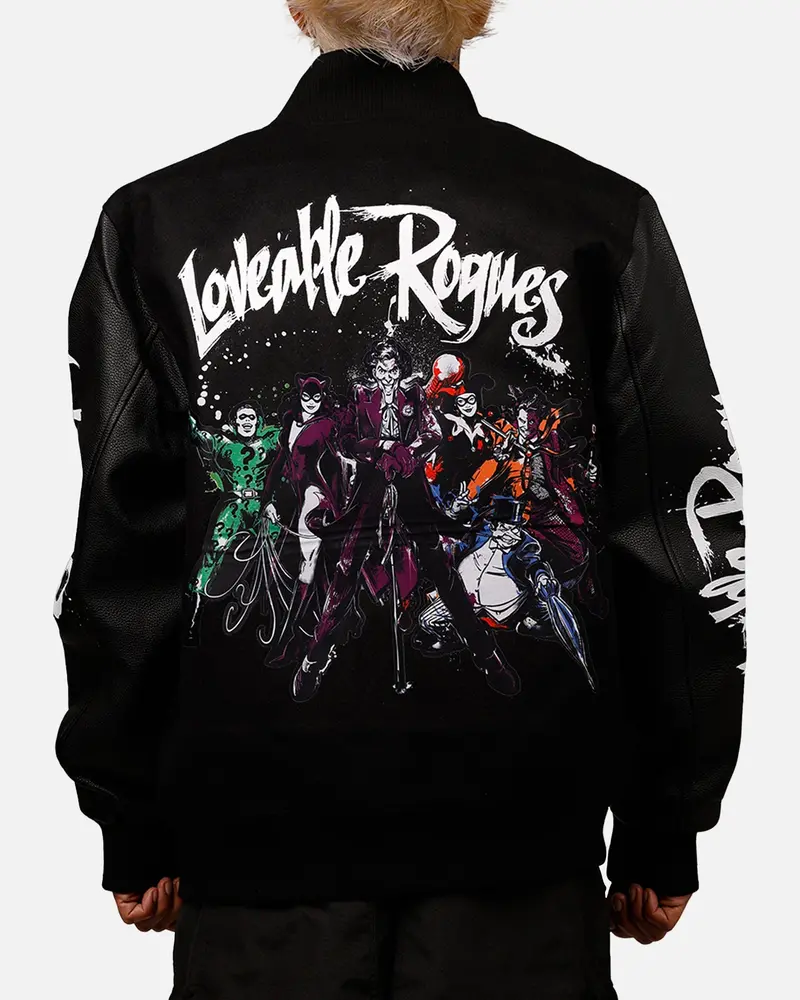 Freeze Max Dc Batman Rogues 'Troublemakers' Varsity Jacket Black 1