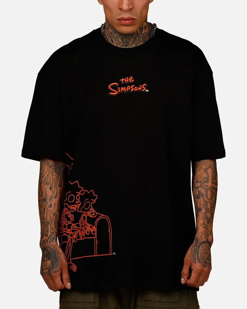 Freeze Max The Simpsons 'The Simpson Treehouse Of Horror' Skeleton T-Shirt Black 1