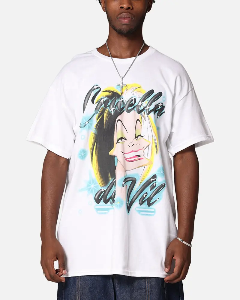 Goat Crew Disney Cruella De Vil Airbrush T-Shirt White 1
