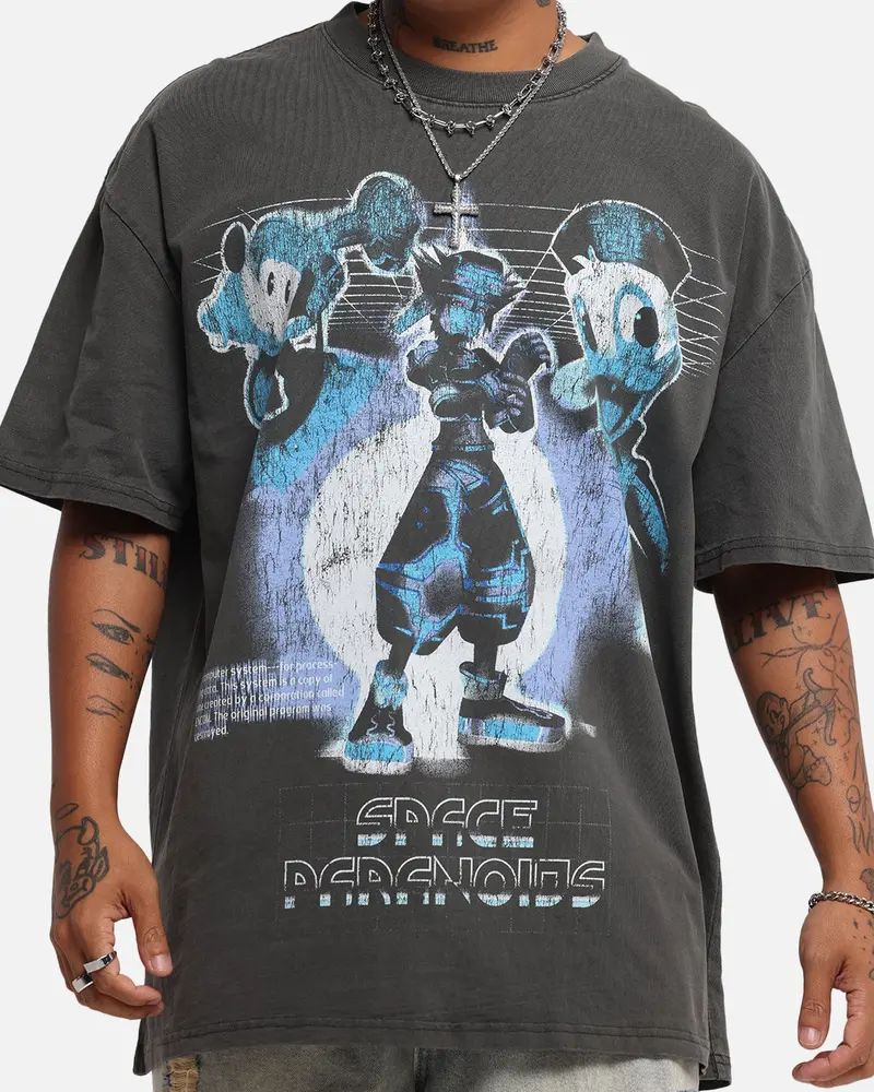 Goat Crew Disney Kingdom Hearts Space Paranoids Heavy T-Shirt Black Wash 7