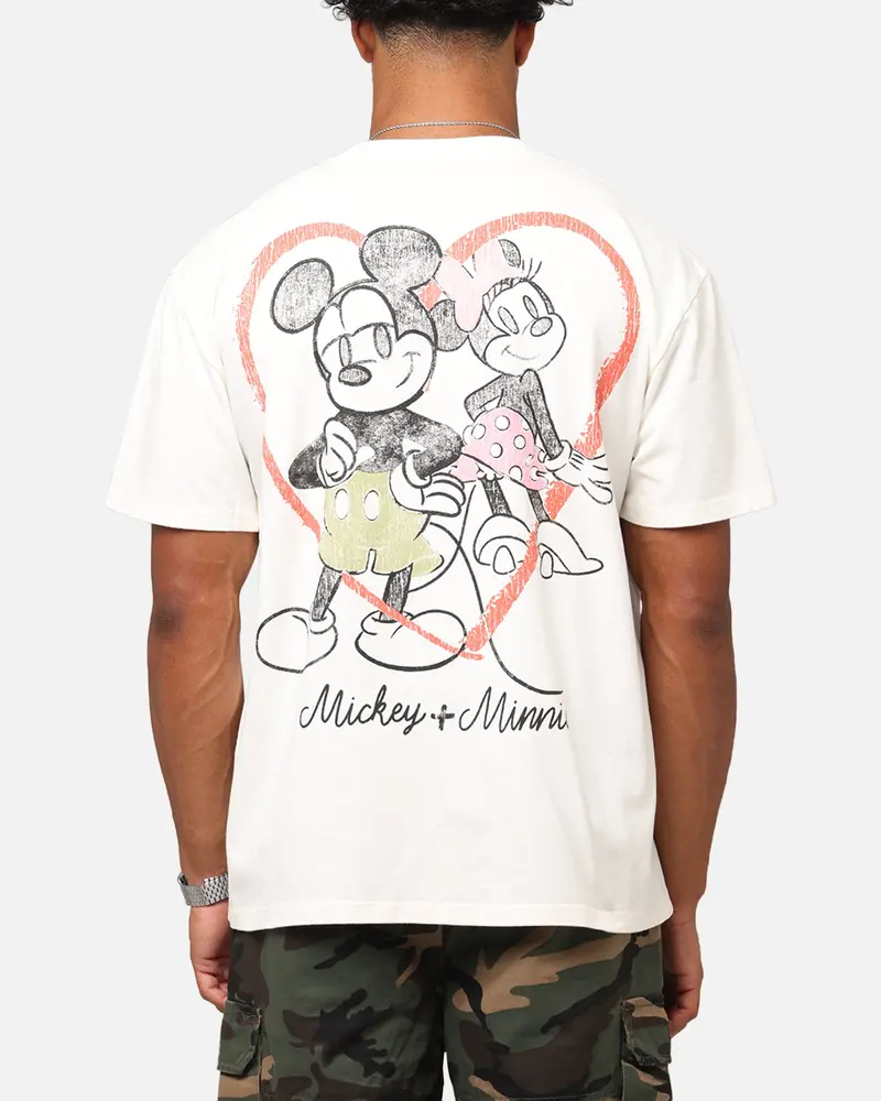 Goat Crew Disney’S Mickey Mouse & Minnie Mouse Heavyweight T-Shirt Off White 1
