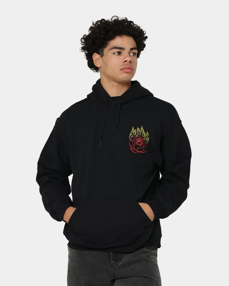 Goat Crew Fire Rose Hoodie Black 1