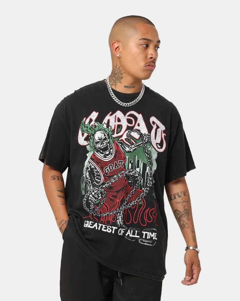 Goat Crew Goat Skull Vintage T-Shirt Black Wash 1
