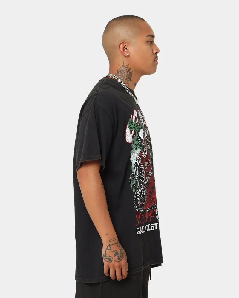 Goat Crew Goat Skull Vintage T-Shirt Black Wash 5