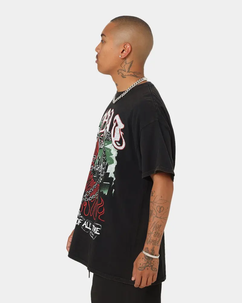 Goat Crew Goat Skull Vintage T-Shirt Black Wash 6