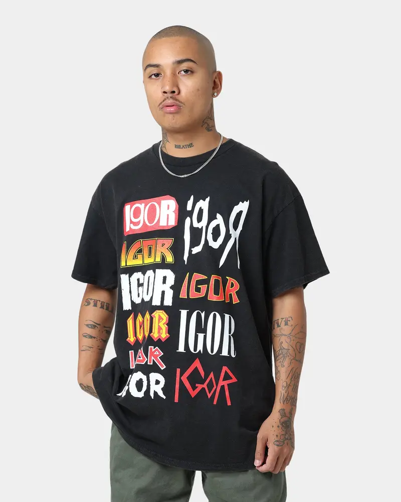 Goat Crew Igor Metal Logo T-Shirt Black Wash 1