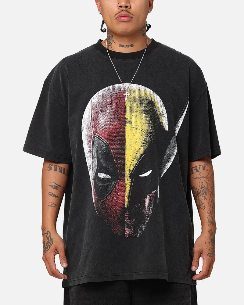 Goat Crew Marvel Deadpool And Wolverine Heavy T-Shirt Vintage Black 1