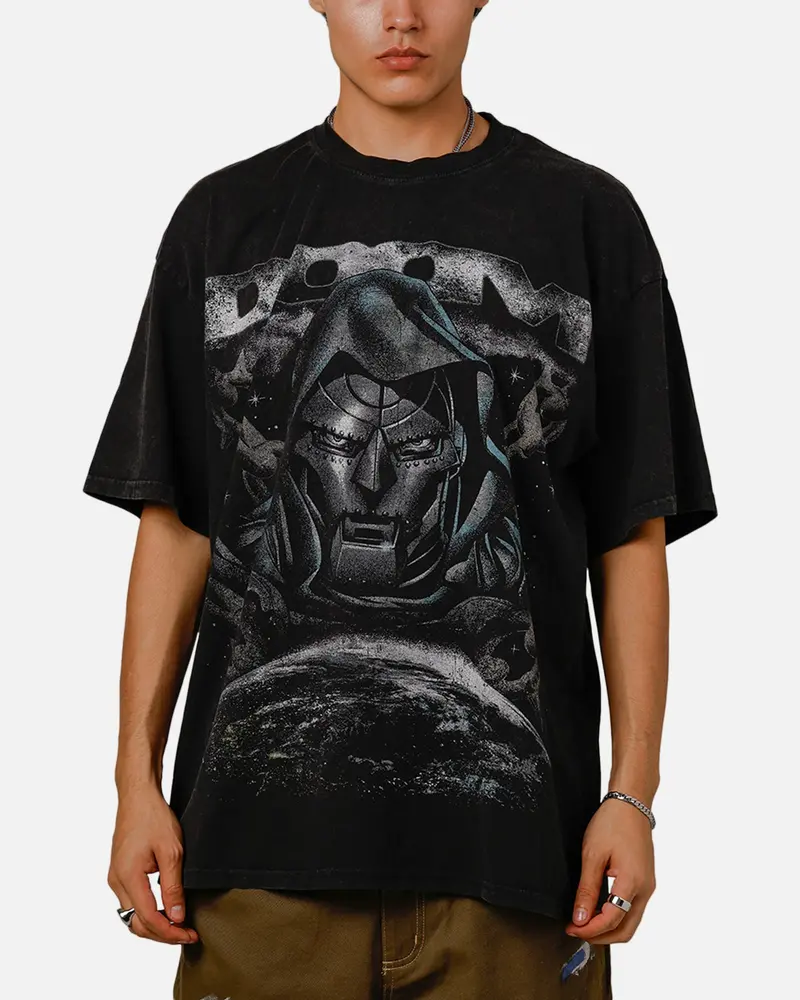 Goat Crew Marvel Doctor Doom No Rivals Vintage T-Shirt Black Acidwash 1