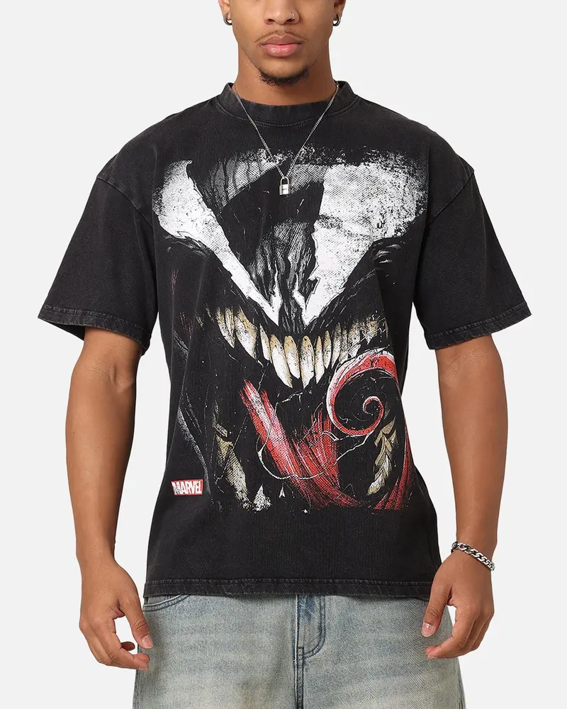 Goat Crew Marvel Spider-Man Y2k Venom The Host Vintage T-Shirt Black Acidwash 1
