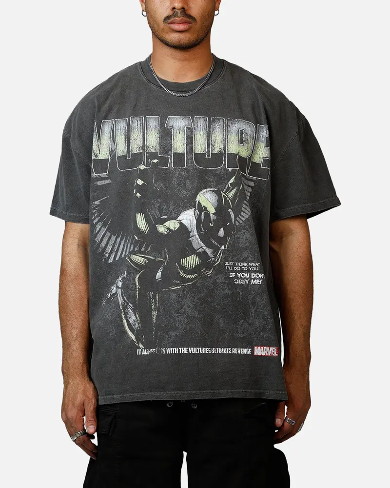 Goat Crew Marvel Villians Vulture Heavy T-Shirt Black Wash 1