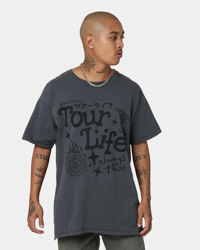 Goat Crew Tourlife T-Shirt Off Black 1