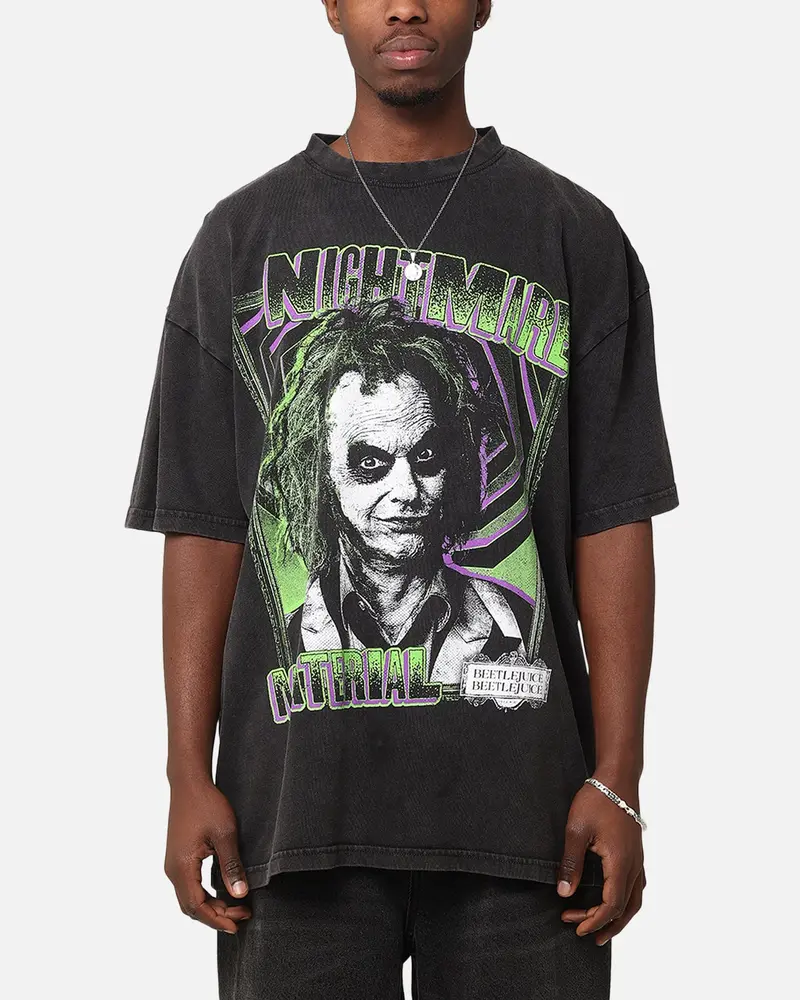 Goat Crew X Beetlejuice Beetlejuice 2 Vintage T-Shirt Black Acidwash 1