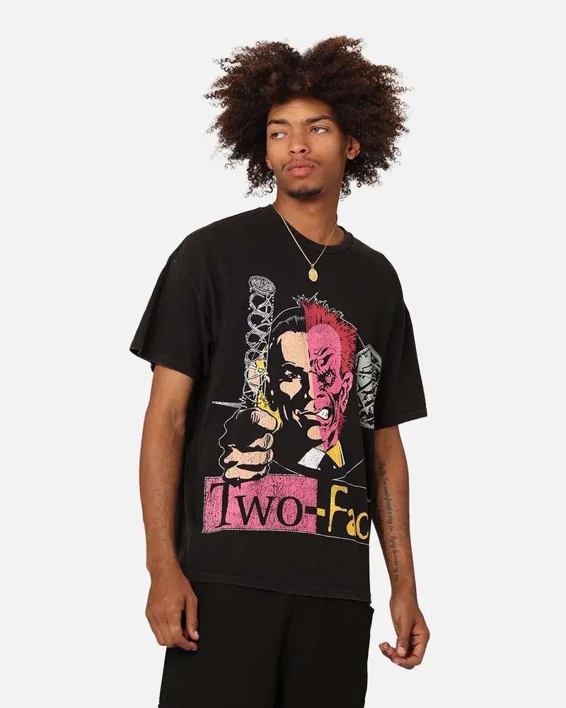 Goat Crew X Dc Batman Two Face Vintage T-Shirt Black Wash 1