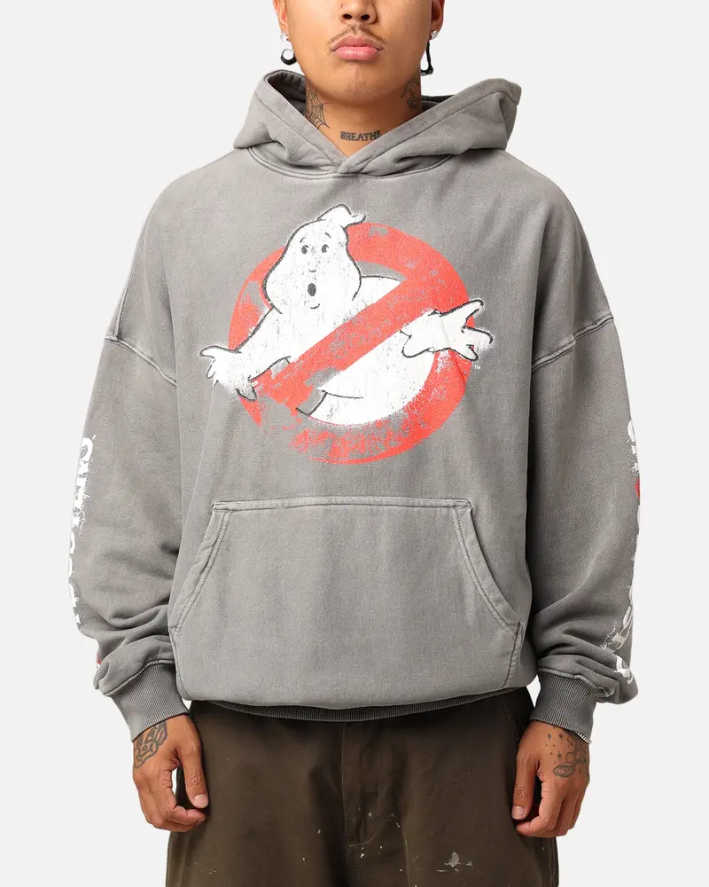 Goat Crew X Ghostbusters Heavyweight Hoodie Washed Charcoal 1
