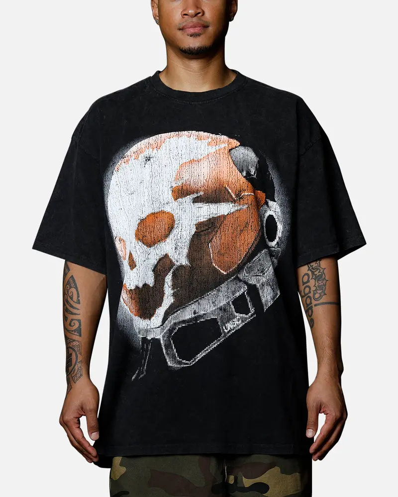 Goat Crew X Halo Halo Reach Emilie Big Head Vintage T-Shirt Black Acidwash 1