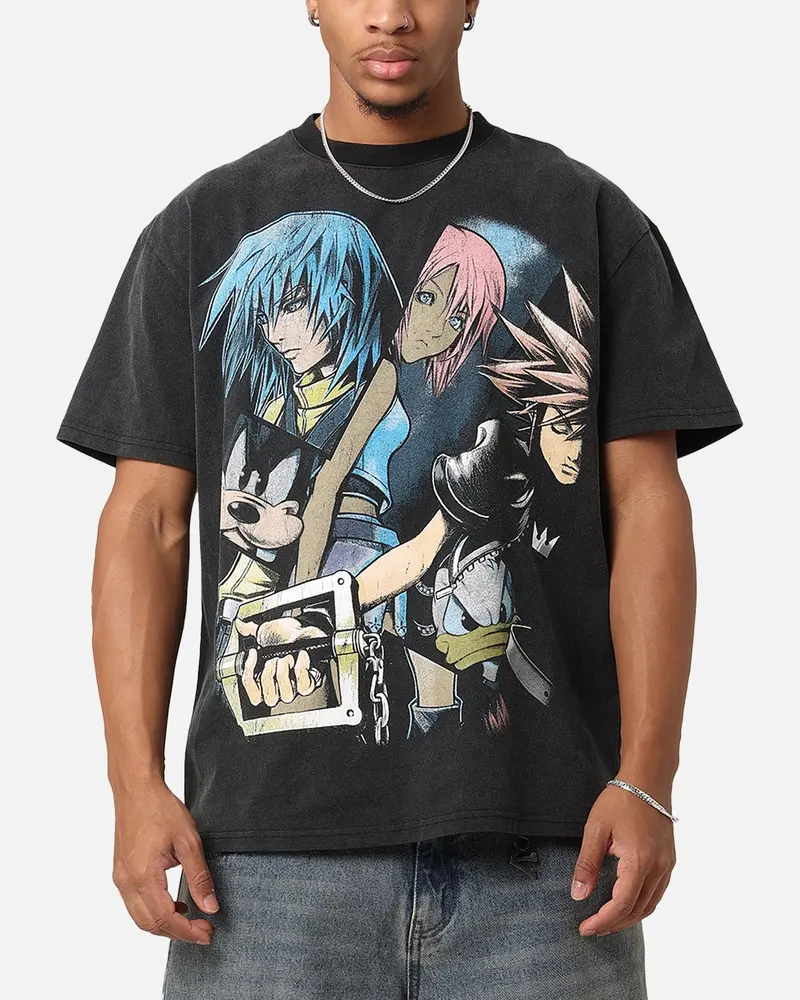 Goat Crew X Kingdom Hearts Poster Heavy T-Shirt Vintage Black 1