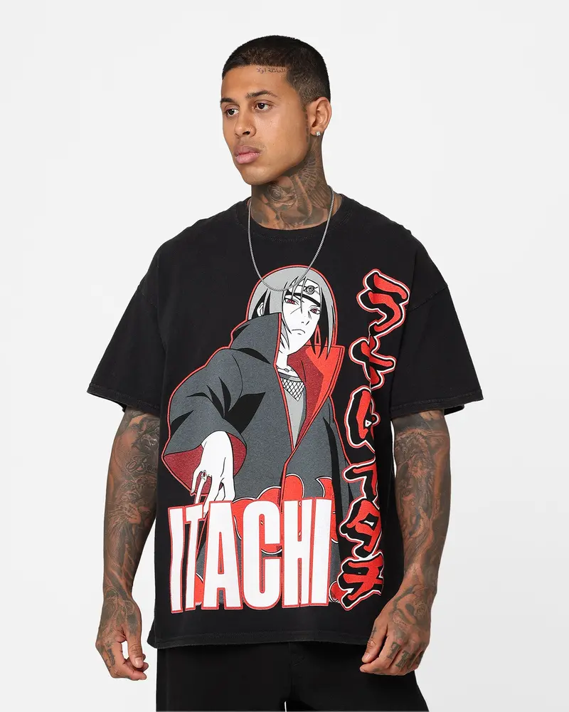 Goat Crew X Naruto Itachi Vintage T-Shirt Black Wash 1