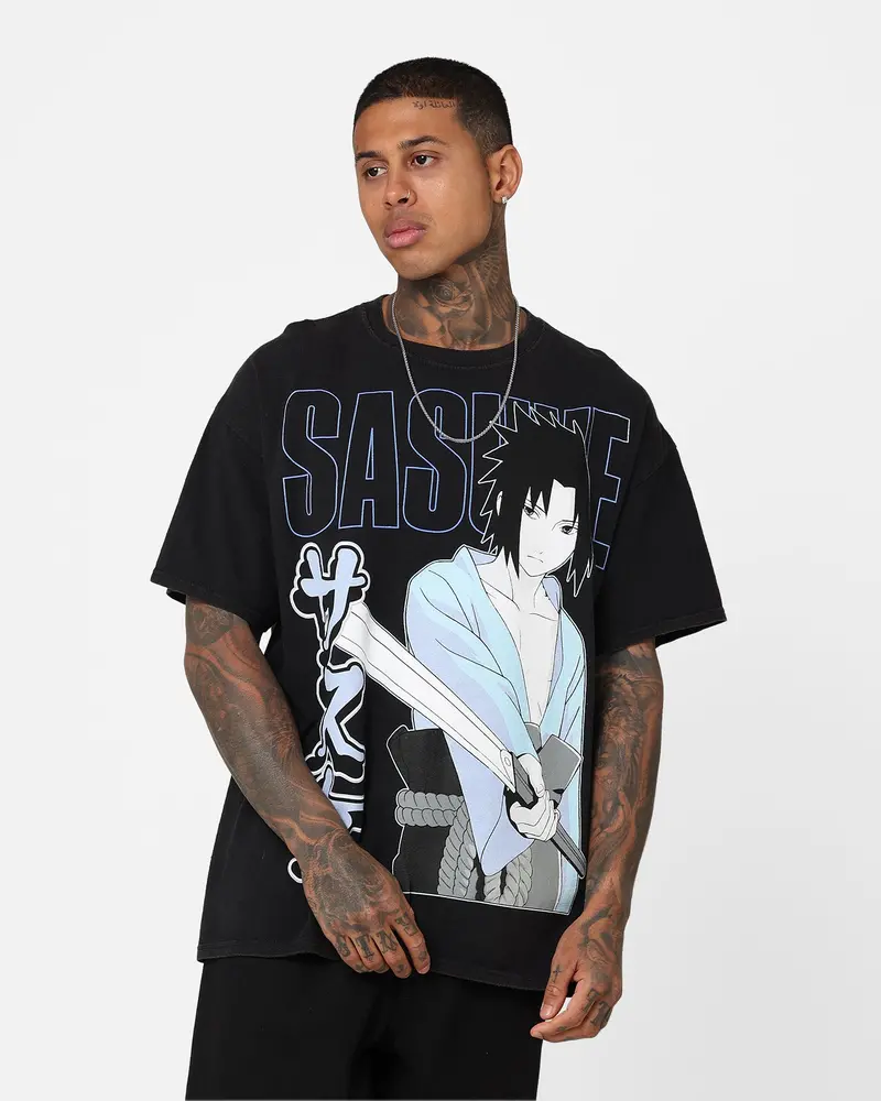 Goat Crew X Naruto Sasuke Vintage T-Shirt Black Wash 1