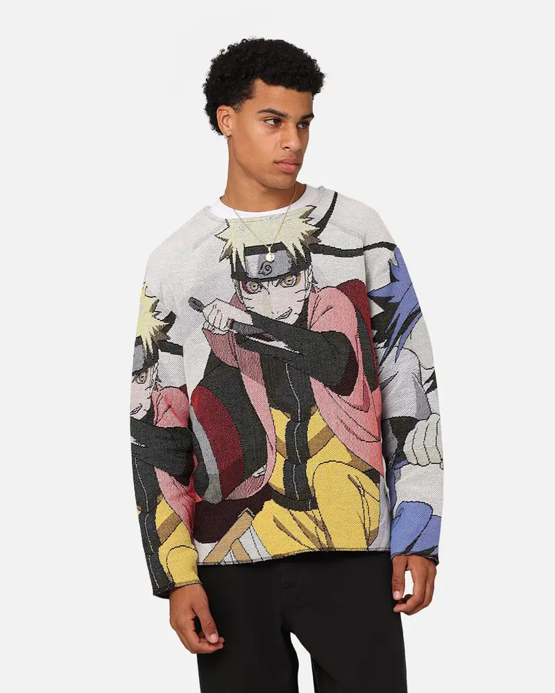 Goat Crew X Naruto Shippuden Tapestry Sweater Off White/Multi 1