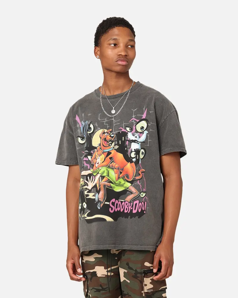 Goat Crew X Scooby-Doo Ruh Roh Heavyweight Vintage T-Shirt Black Wash 1