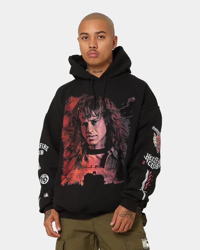 Goat Crew X Stranger Things Eddie Vintage Hoodie Black Wash 1