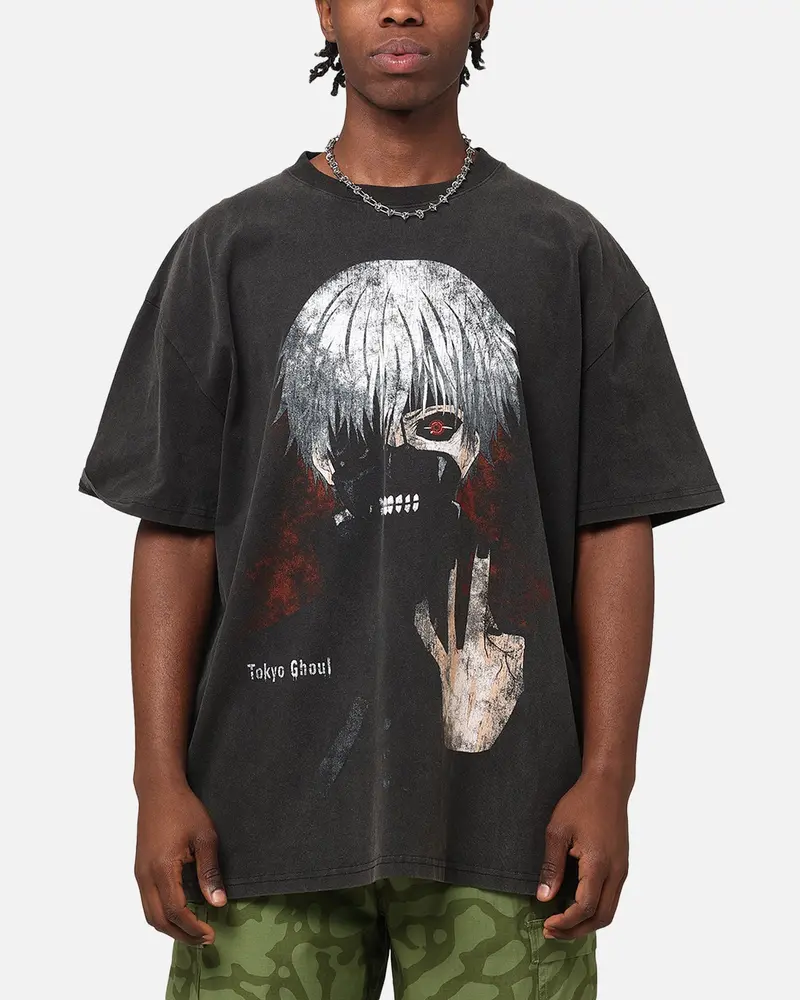 Goat Crew X Tokyo Ghoul Kaneki Heavy T-Shirt Vintage Black 1
