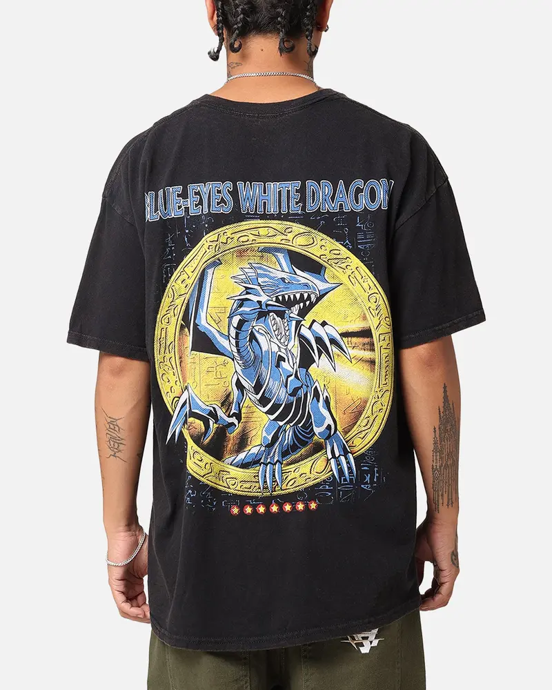 Goat Crew X Yu-Gi-Oh! Blue Eyes White Dragon T-Shirt Black Wash 2