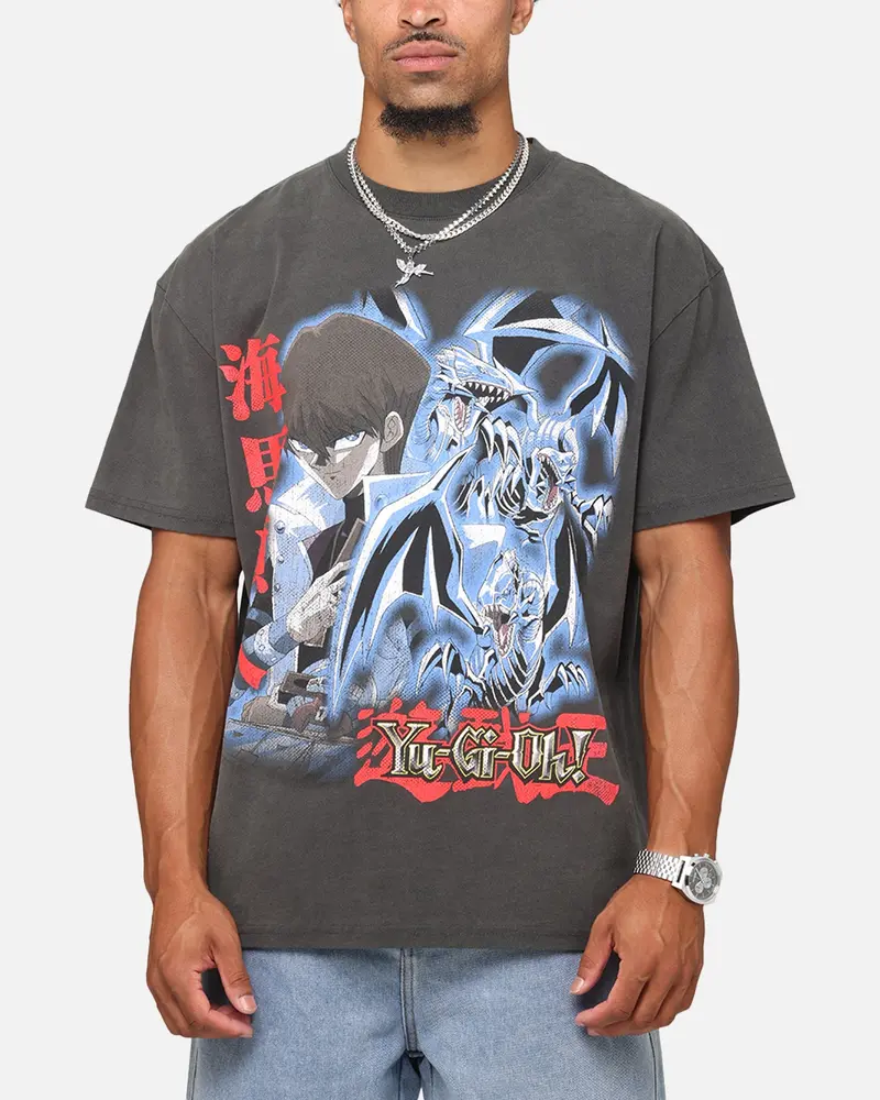 Goat Crew X Yu-Gi-Oh! Kaiba Blue Eyes Heavy T-Shirt Black Wash 1