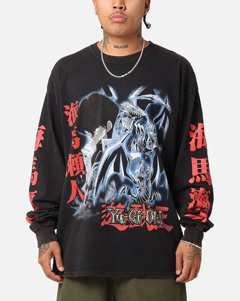 Goat Crew X Yu-Gi-Oh! Seto Kaiba Long Sleeve T-Shirt Black Wash 1