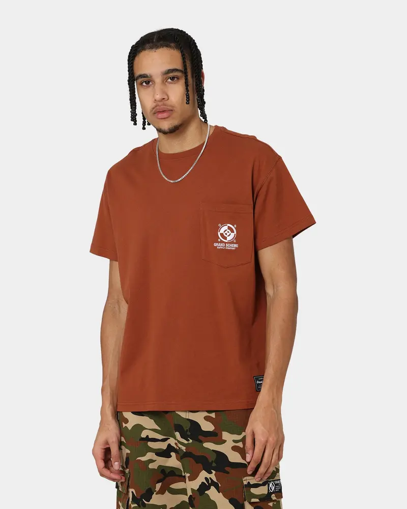 Grand Scheme Pocket T-Shirt Brown 1