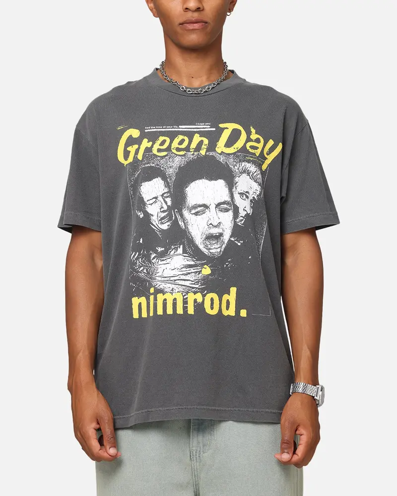 Green Day Nimrod Vintage T-Shirt Faded Black 1