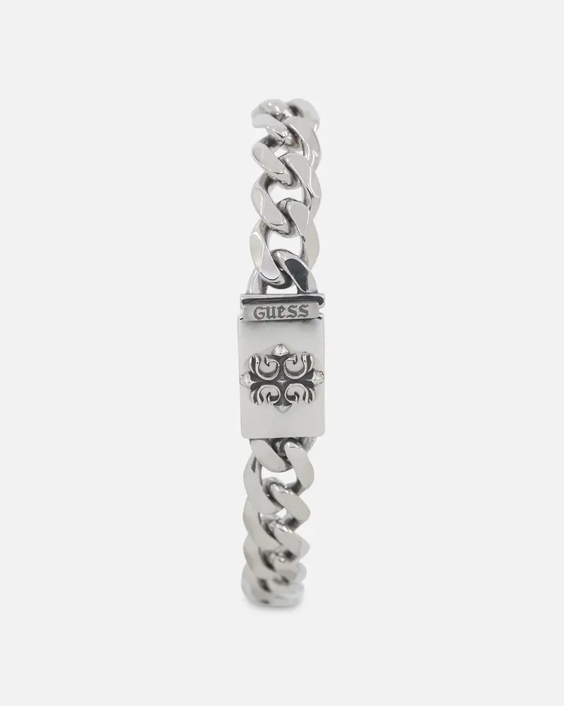 Guess Mainline 10Mm 4G Rebel Curb Chain Bracelet Silver 1