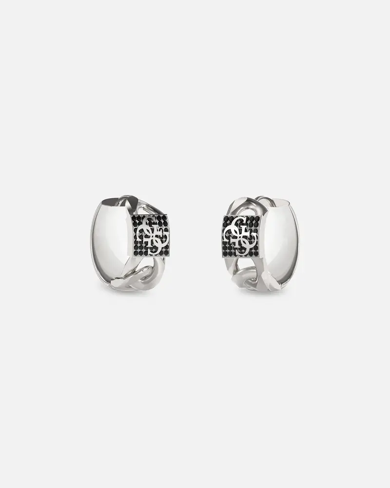 Guess Mainline 15Mm 4G Pave Earrings Silver 1