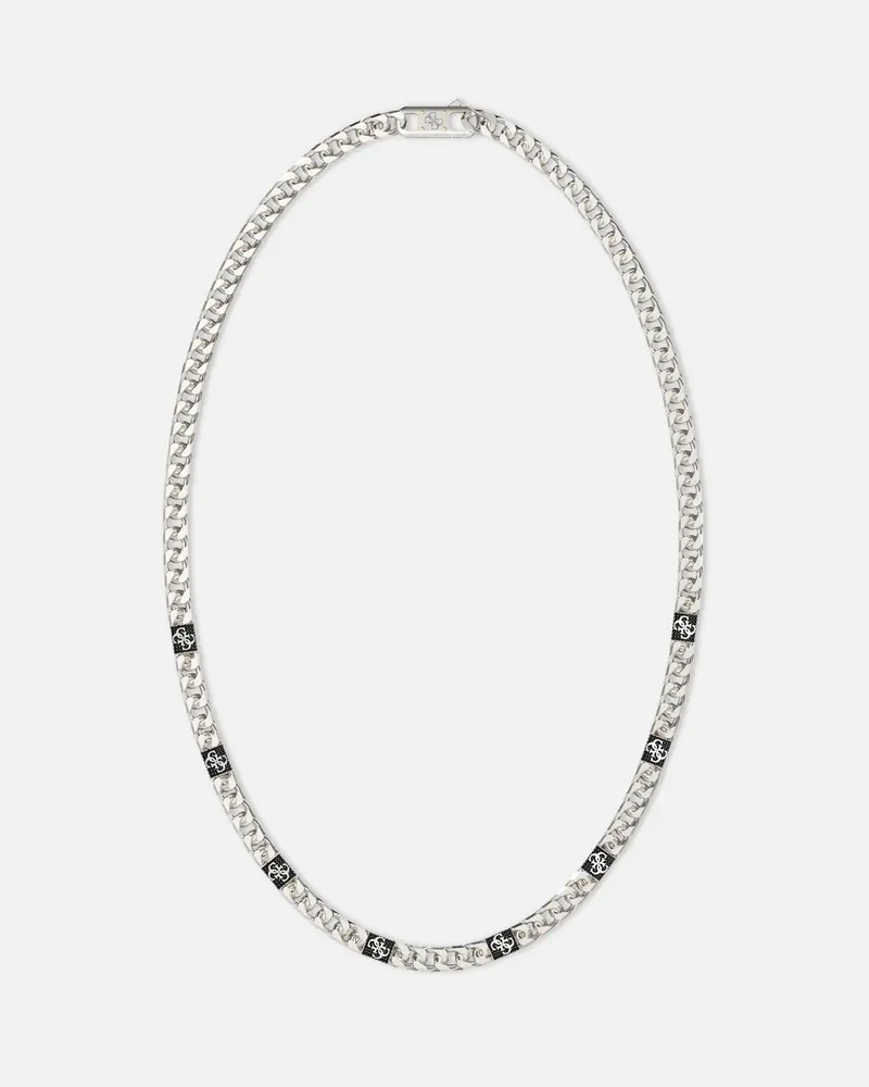 Guess Mainline 21" 4G Chain Pave Necklace Silver 1