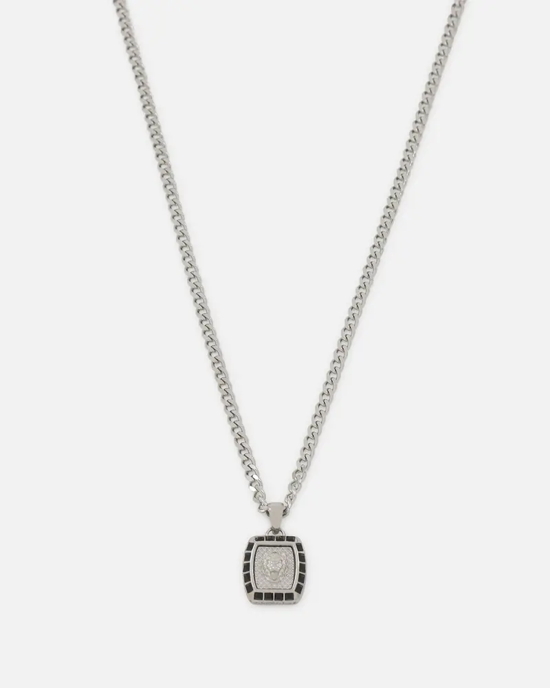 Guess Mainline 21" Lion 16Mm Charm Necklace Silver 1