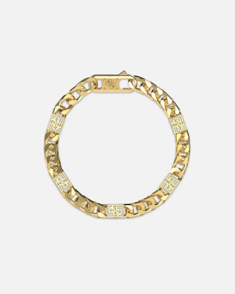 Guess Mainline 4G Curb Chain Pave Bracelet Gold 1