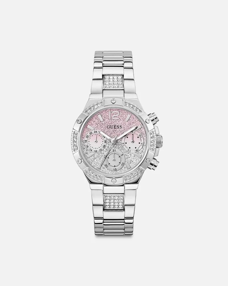 Guess Mainline Harlow Pink Silver Bracelet Watch Silver 1