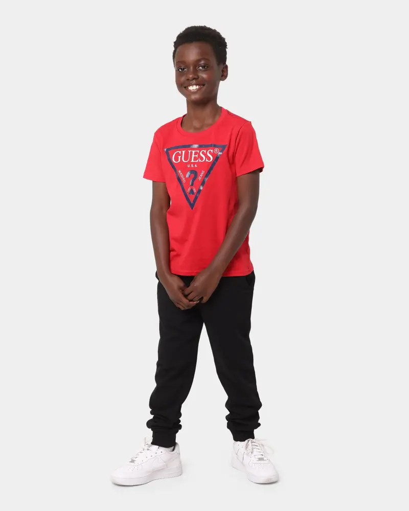 Guess Mainline Kid's Core Short Sleeve T-Shirt True Red Hot 2