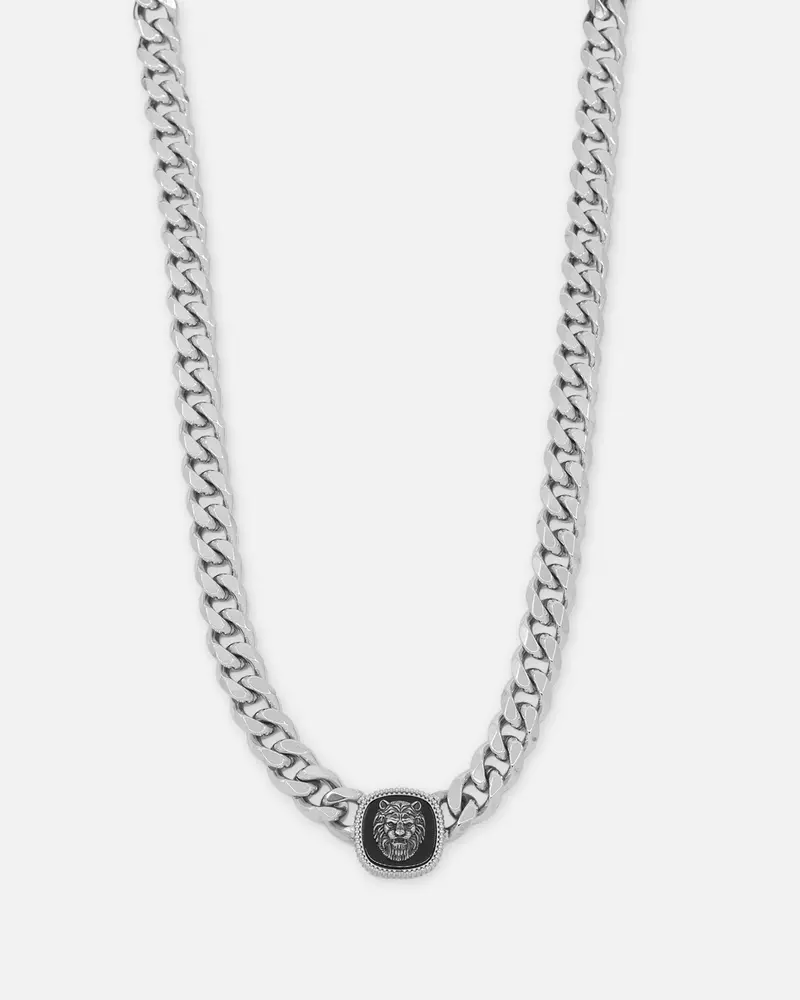 Guess Mainline Lion King Necklace 21" Silver 1