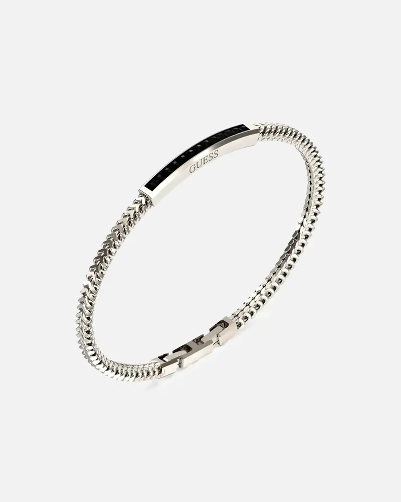 Guess Mainline Noir Crystals Plate Bracelet Steel 1