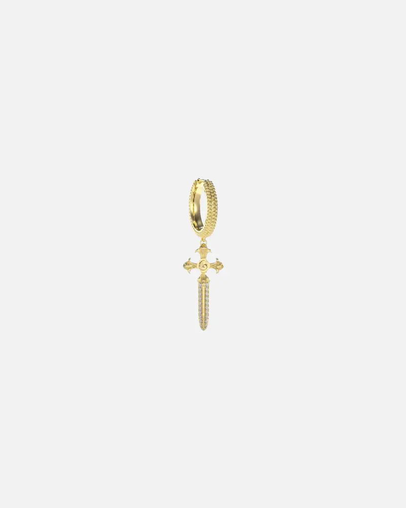 Guess Mainline Rebel Knight Dagger Crystal Earring Gold 1